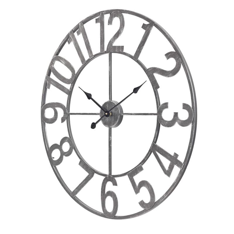 Utopia Alley Manhattan Industrial Wall Clock - Large Wall Clock, Iron Wall Decor, Metal Wall Clock (32" Analog, Pewter) - 30"