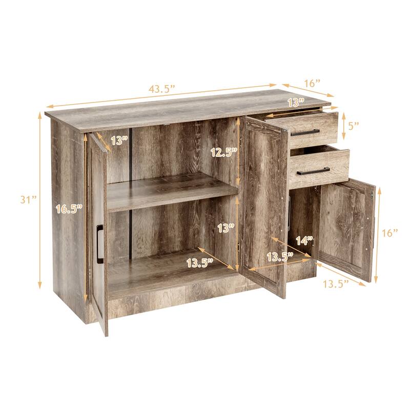 Gymax Buffet Storage Cabinet Console Table Kitchen Sideboard Drawer - See Details