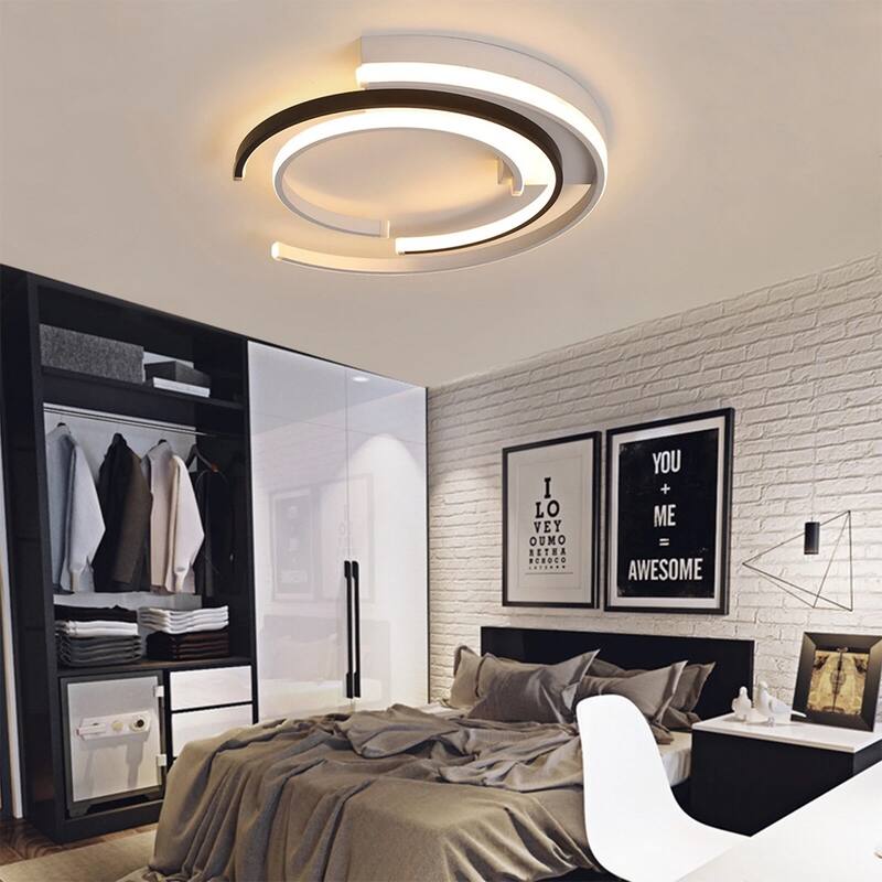 Modern LED Round Ceiling Lamp Warm Light Acrylic Lighting Fixture - 19" x 2"