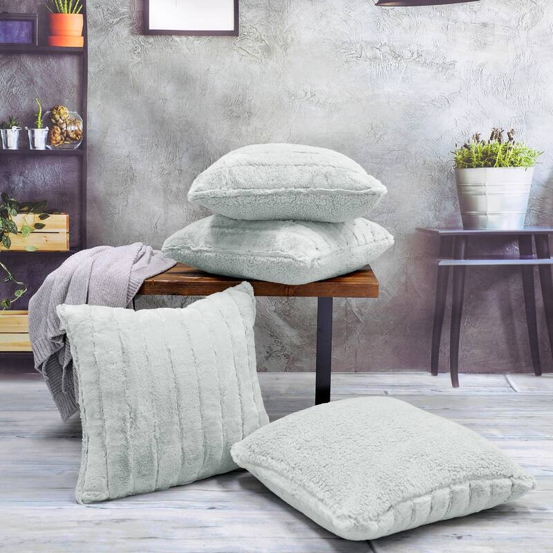 Serenta SuperMink Solid Color Throw Pillow Shell Cushion Cover Set