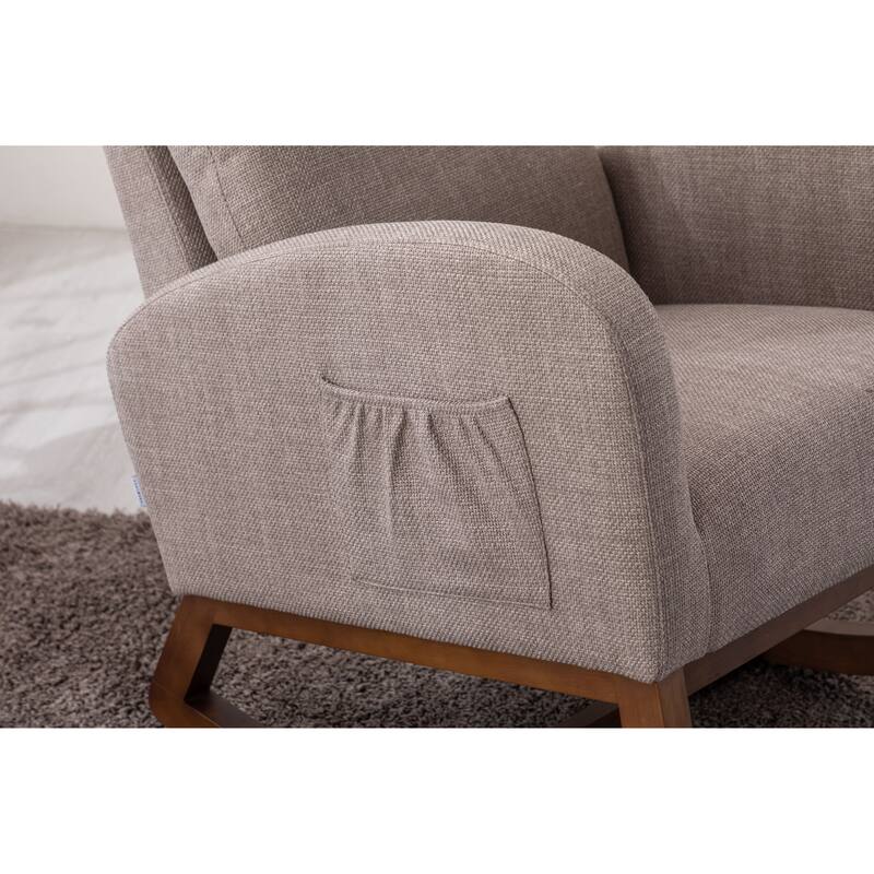 27" Upholstered Rocking Chair with Side Pocket