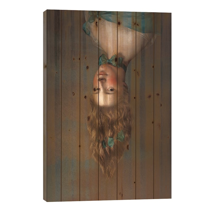 Upside Down Girl Print On Wood by Jonas Loose - Multi-Color - 26x18x1.5