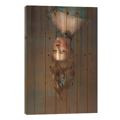 Upside Down Girl Print On Wood by Jonas Loose - Multi-Color