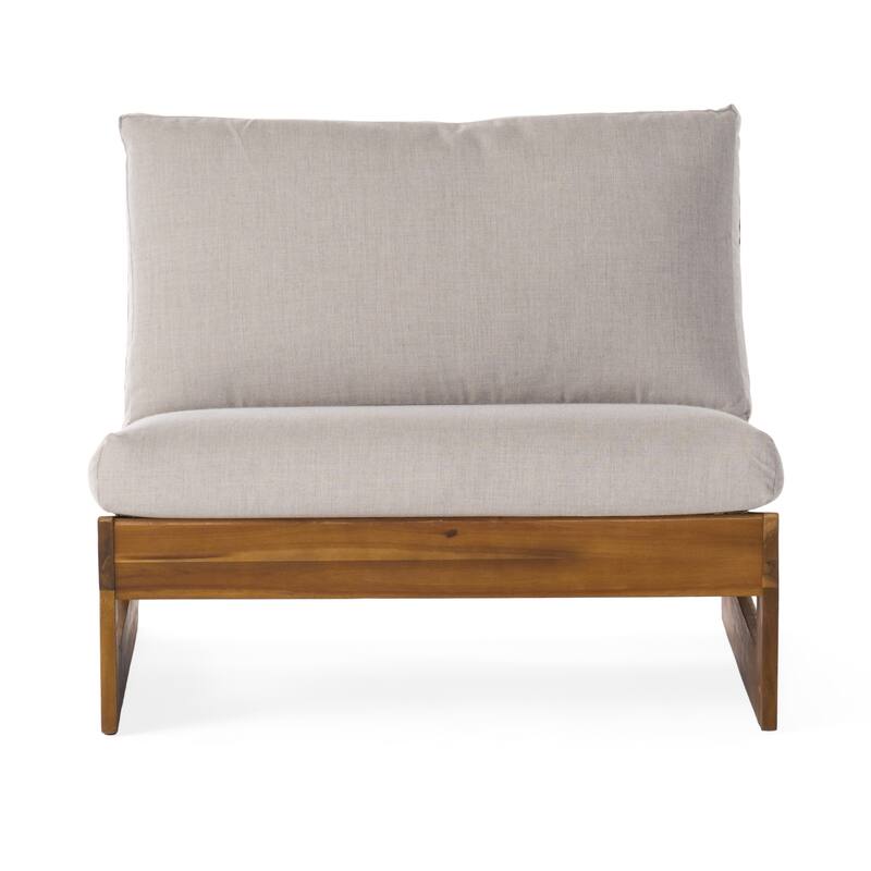 Sherwood Acacia Wood Outdoor Club Chair with Cushions by Christopher Knight Home