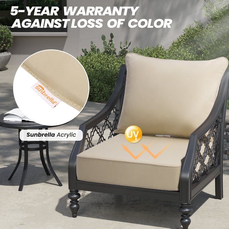 Outdoor Patio Deep Seat Sunbrella Fabric Cushion Set Chair Cushion
