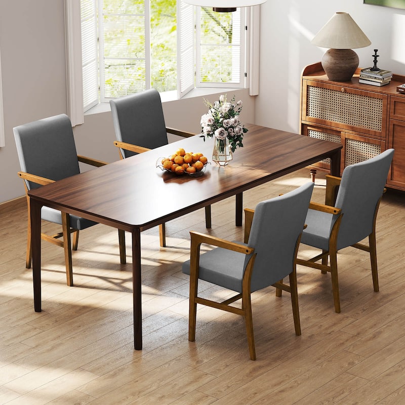 Costway Mid-Century Modern Dining Chairs Set of 2/4 Upholstered Accent