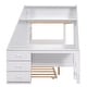 preview thumbnail 7 of 8, Twin over Full Bunk Bed with Trundle and Built-in Desk, Three Storage Drawers and Shelf,Storage Space,Easy Assembly,Gray