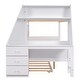 preview thumbnail 13 of 15, Twin over Full Bunk Bed with Trundle and Desk & 3 Drawers, White