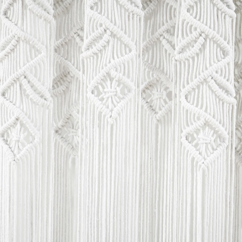 Lush Decor Boho Macrame Leaf Cotton Window Curtain Single Panel - 84" x 40"