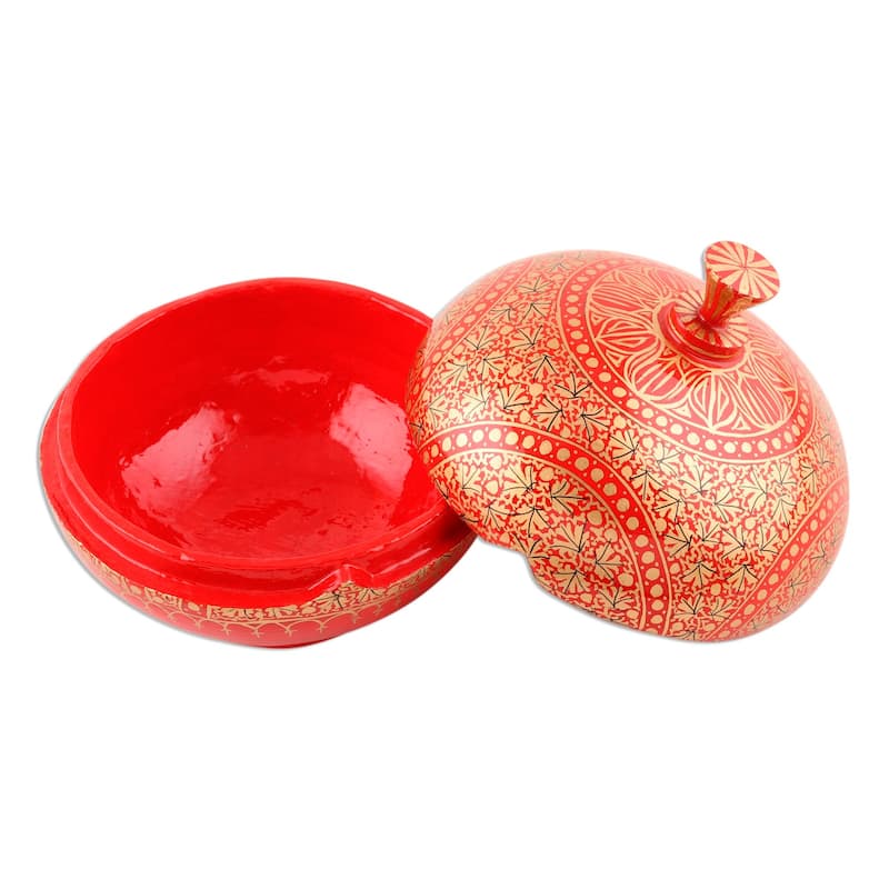 NOVICA Handmade Kashmir Magnificence Papier Mache Decorative Box