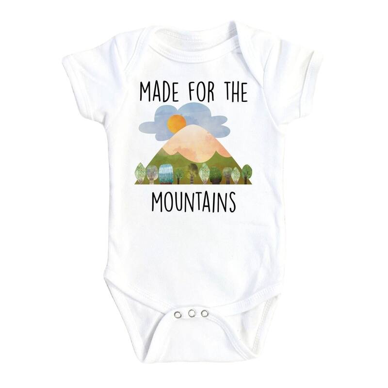 Mountain Made For - Baby Boy Girl Clothes Infant Bodysuit Funny Cute Newborn - White - 0-3M