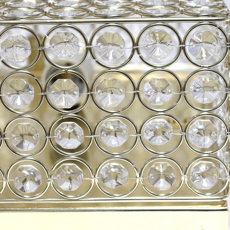 2 Light Square Flush Mount Ceiling Light, Gold Glamour Fixture, 12 Inch Modern Interior Lighting - 5