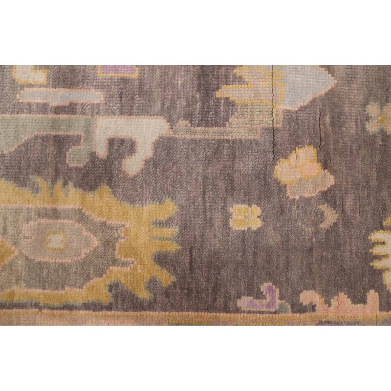 ECARPETGALLERY Hand-knotted Modern Oushak Dark Grey Wool Rug - 7'10 x 9'9