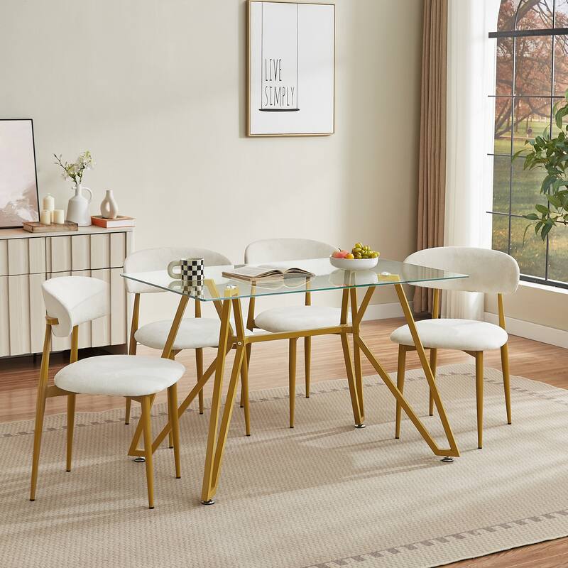 Simple Side Chair Kitchen Chair Meeting Room Chair Vanity Chair White Dressing Chair with Metal Legs