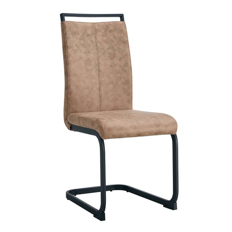 Modern Dining Chair Set of 4, High Back Upholstered Side Chair with C-Shaped Tube Metal Legs Office Chair, Club Guest Chair