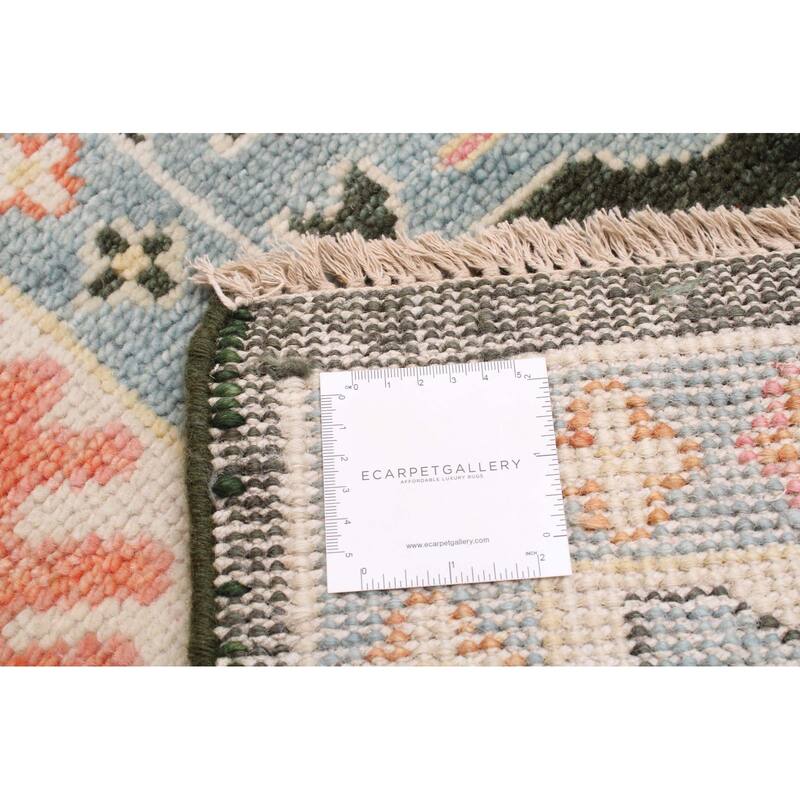 ECARPETGALLERY Hand-knotted Modern Oushak Dark Green Wool Rug - 7'10 x 9'11