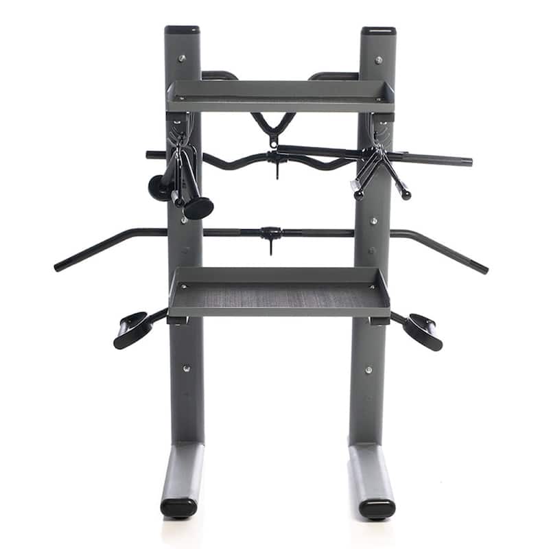 Power Systems Black Chrome Cable Attachment Rack with 9 Gym Accessories Attachments Included - Medium - Stainless Steel