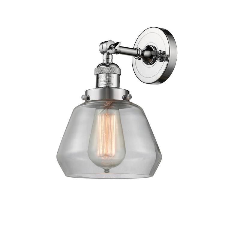 Innovations Lighting Fulton Single Light 11" Tall Bathroom Sconce with - Polished Chrome / Clear