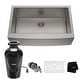 preview thumbnail 14 of 24, KRAUS Standart PRO Stainless Steel 33 in 1-Bowl Farmhouse Kitchen Sink 32 7/8" x 20 3/4" (sink KHF200-33) w/ KWD100-75MBL