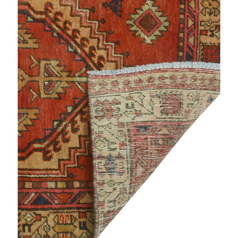 Fine Vintage Distressed Aysha Rust/Navy Runner - 3'0" x 10'9"