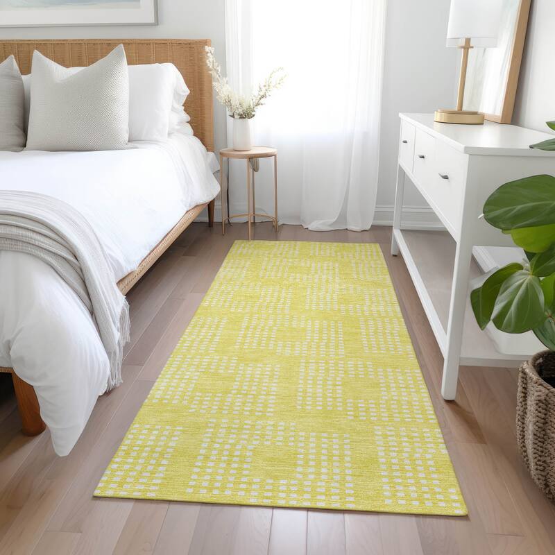 Machine Washable Indoor/ Outdoor Chantille Houndstooth Modern Rug