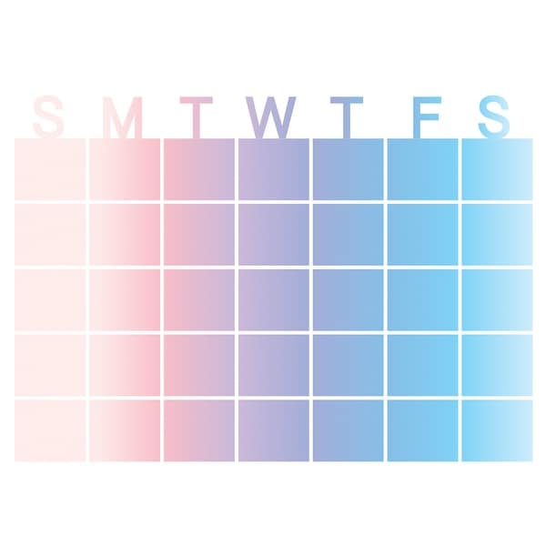 Brewster WPE2798 WallPops Serenity 17-1/2" x 24" Dry Erase Vinyl Monthly Wall Calendar - Pastel