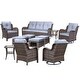 preview thumbnail 85 of 91, Outdoor Patio Furniture Set Brown Wicker Patio Conversation Seating Sets