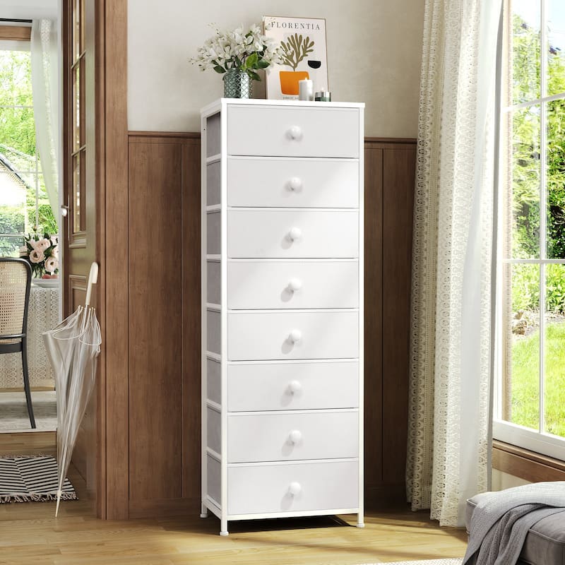 8 Drawers Chest Storage Tower Organizer Unit for Bedroom - White
