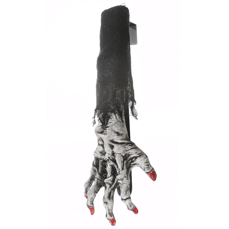 National Tree Company Halloween White Zombie Arm and Hand Wreath Hanger, 18 Inches - 18 in