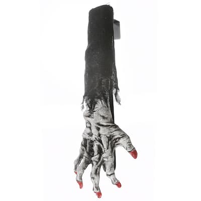 National Tree Company Halloween White Zombie Arm and Hand Wreath Hanger, 18 Inches - 18 in