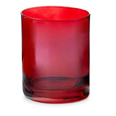 Celebration Dof Glass Red Double Old-Fashioned Drinkware 18oz Hand Wash Only Perfect for Christmas 3.25x3.25x4 in
