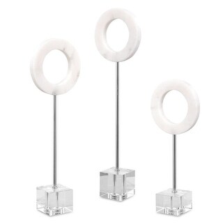 Uttermost 17871 Coin Toss 22" Tall Crystal and Marble Abstract Table