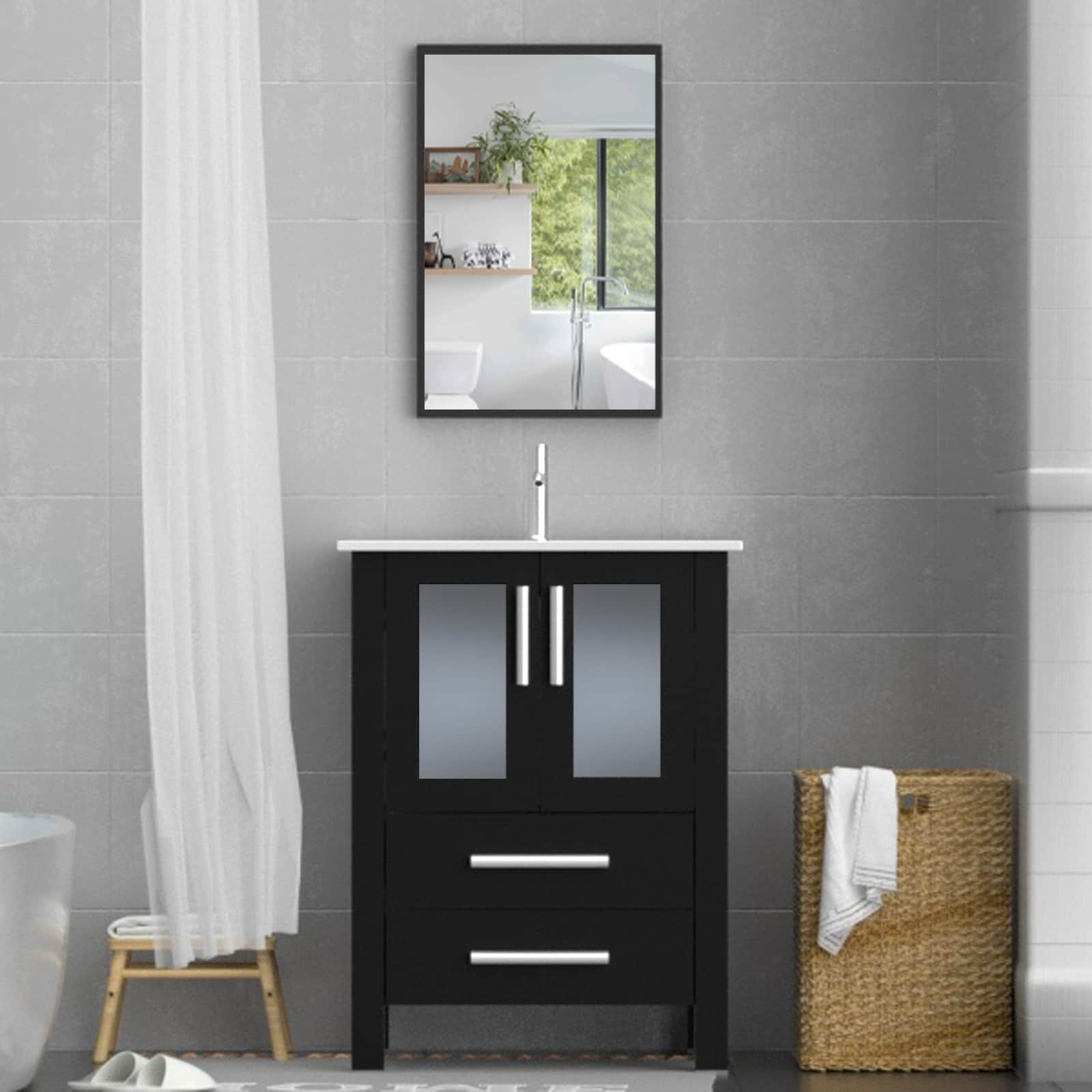  eclife Bathroom Under Sink Vanity Cabinet, Pedestal