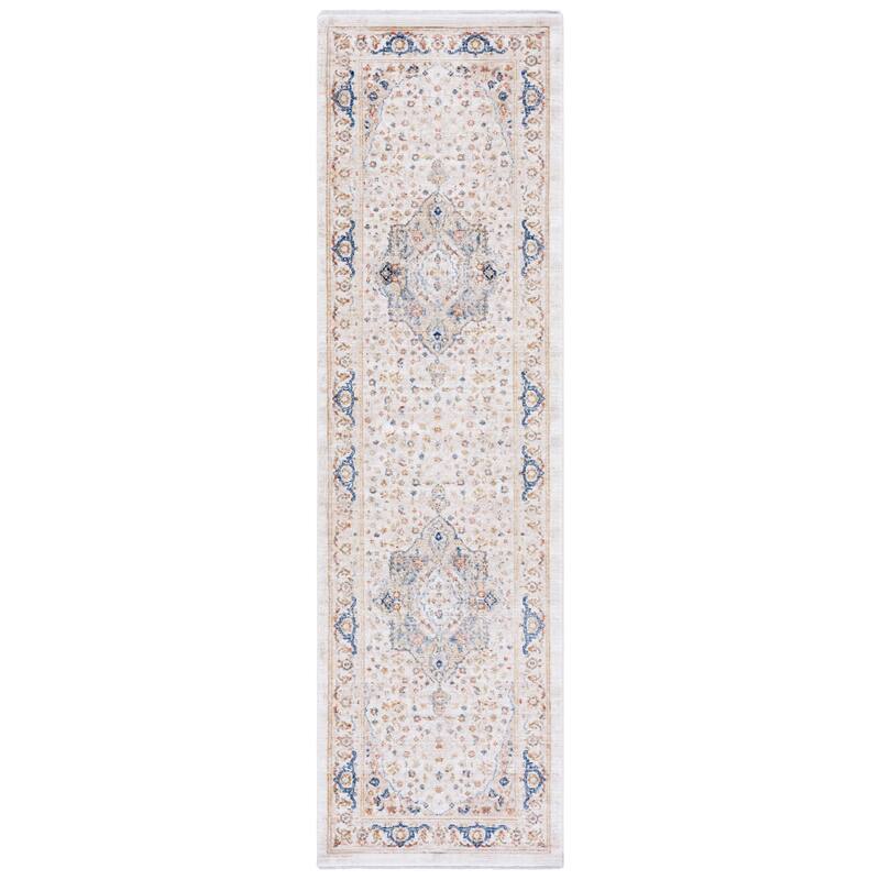 SAFAVIEH Elwood Jeka Modern Abstract Rug - Ivory/Blue - 2'3" x 8' Runner