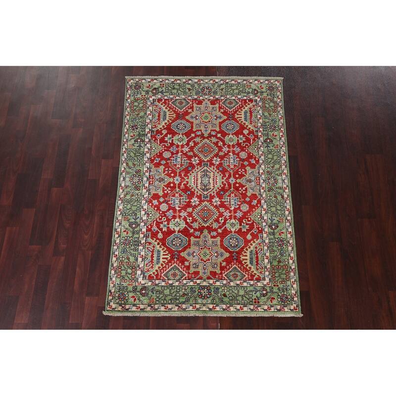 Geometric Vegetable Dye Ziegler Oriental Wool Area Rug Handknotted 4