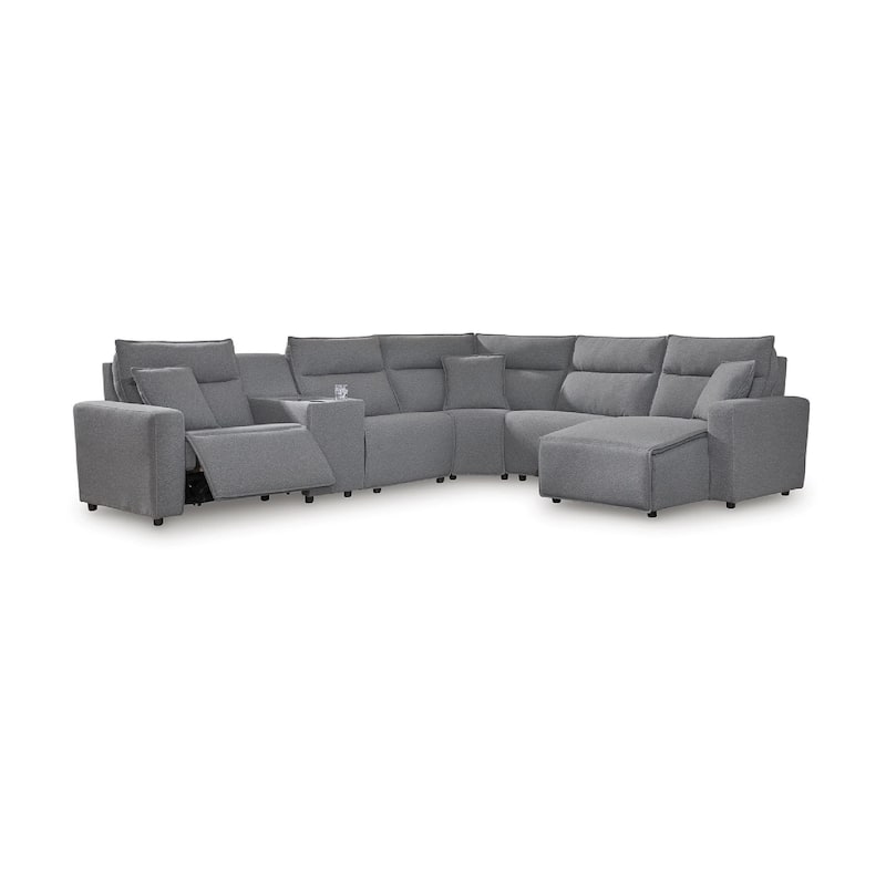 Signature Design by Ashley Modmax Ii Gray 6-Piece Power Reclining Sectional - 143" W x 125" D x 41" H