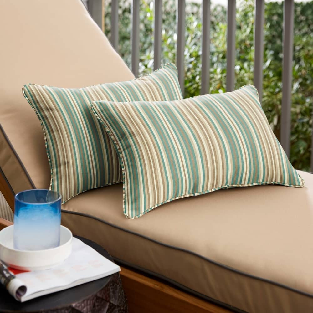 Sunbrella Gavin Mist Corded Indoor/ Outdoor Pillows (Set of 2)