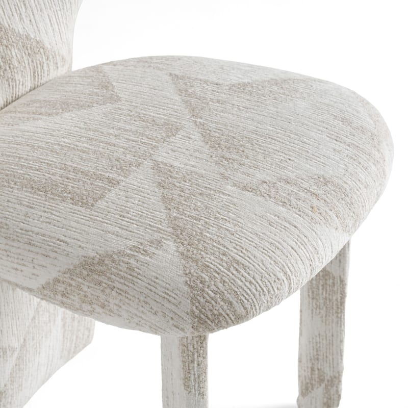 Modrest Masuda Modern Beige Pattern Fabric Dining Chair (Set of 2)