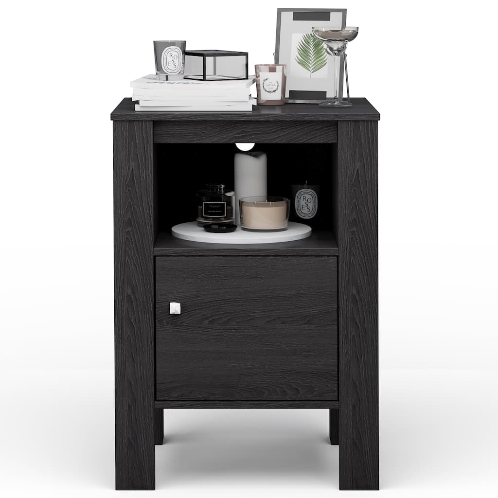 Costway Nightstand Compact Side End Sofa Table with Open Shelf & - See Details