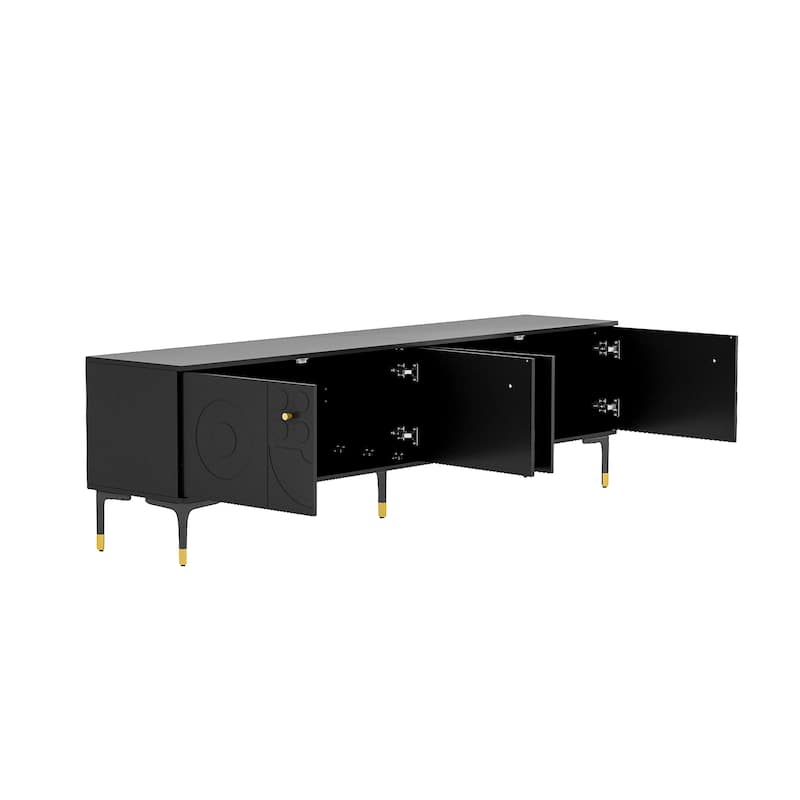 78.7 Inch TV Stand Entertainment Center with 2 Cabinets Media Console
