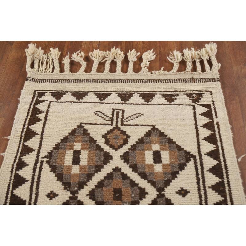 Natural Dye Tribal Anatolian Oriental Runner Rug Handmade Wool Carpet - 2'11"x 11'10"