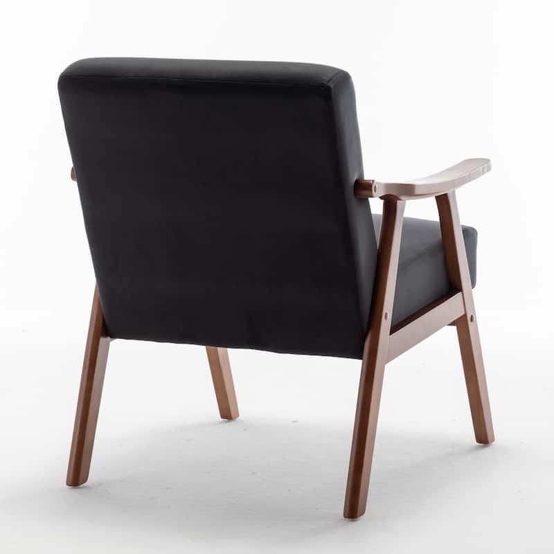Extra-Thick Backrest Accent Chair with Solid Wood Frame