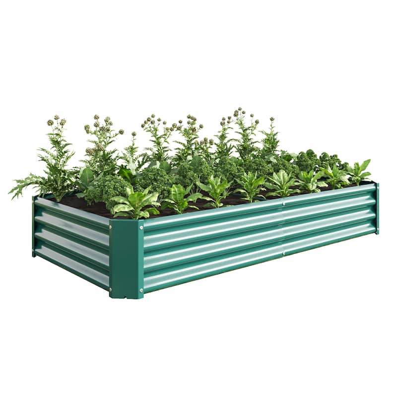 6×3×1ft Metal Raised Rectangle Planter Beds for Plants, Vegetables and Flowers