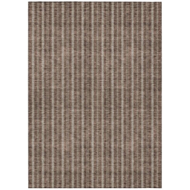 HomeRoots Striped Transitional Rectangle Outdoor Rug