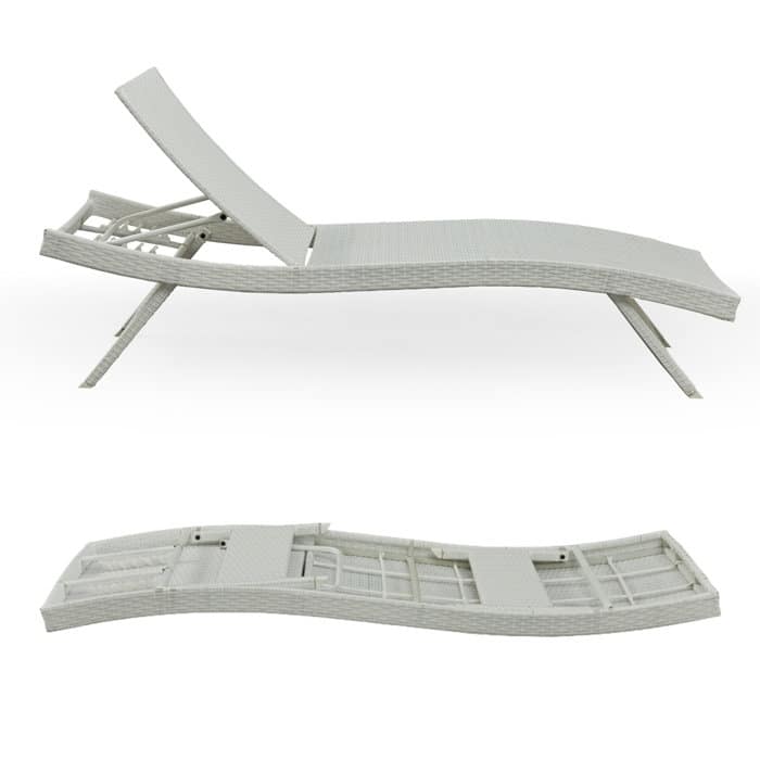 All Weather Wicker Chaise Lounge - Set of 2
