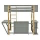 preview thumbnail 29 of 32, Twin Size Loft Bed with Built-in Storage Cabinet, Cubes & Foldable Desk, Solid Wood Loft Bed Frame for Kids Teens Adults