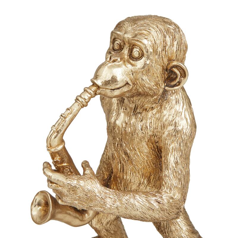 Gold Polystone Contemporary Sculptures (Set of 3) - S/3 12", 12", 11"H