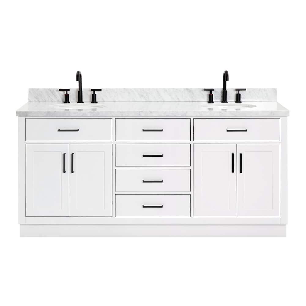 Ariel T073DCWOVO Hepburn 73" Free Standing Double Basin Vanity Set