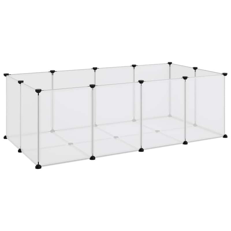 vidaXL Small Animal Cage Black/Transparent 56.7"x29.1"x18.3" PP and Steel
