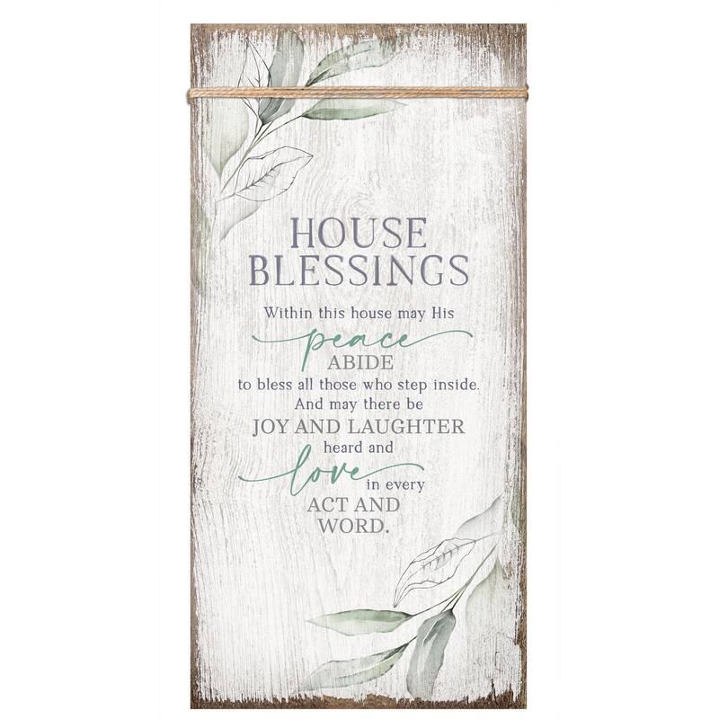House Blessings Wood Plaque 6 3/4"x13 5/8" - White